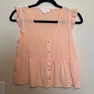 Pink Rose see-through button up tank size small